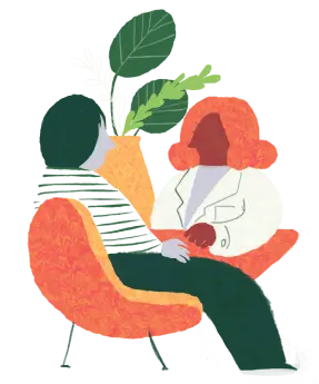 Ilustração representando a equipe Bom Viver