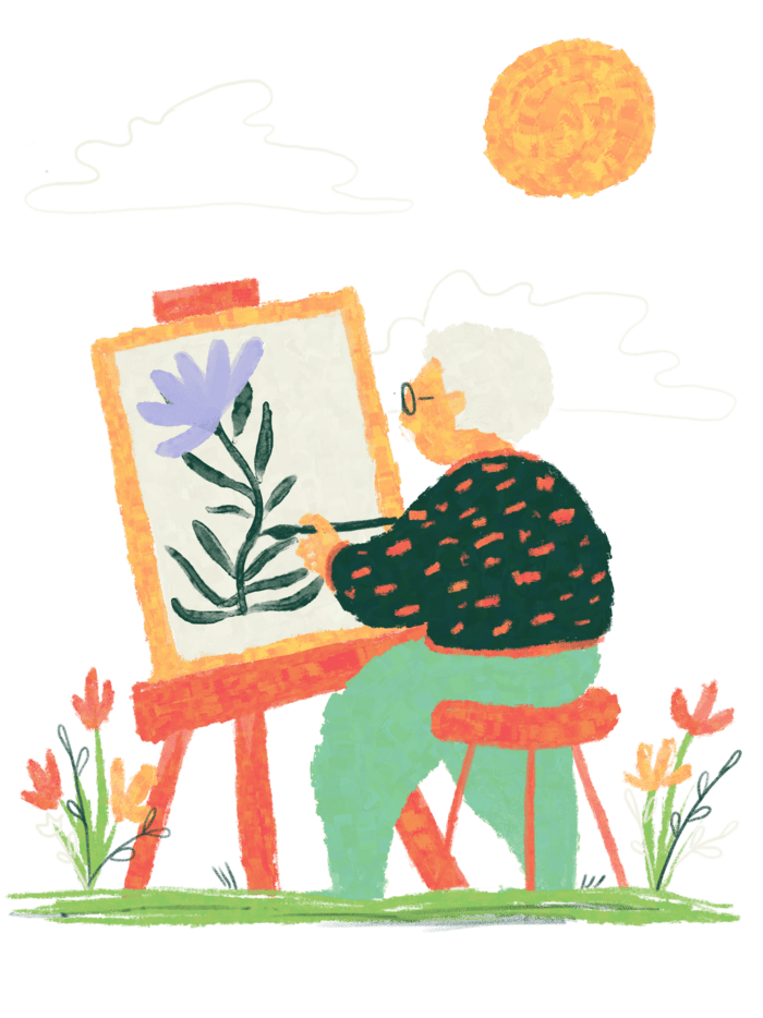 Ilustração representando equipe multidisciplinar do Bom Viver